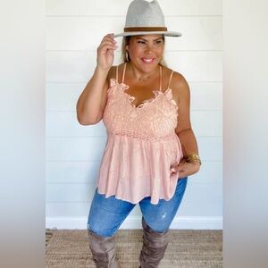 Blakeley Gracie Lace Top in Blush 3X
